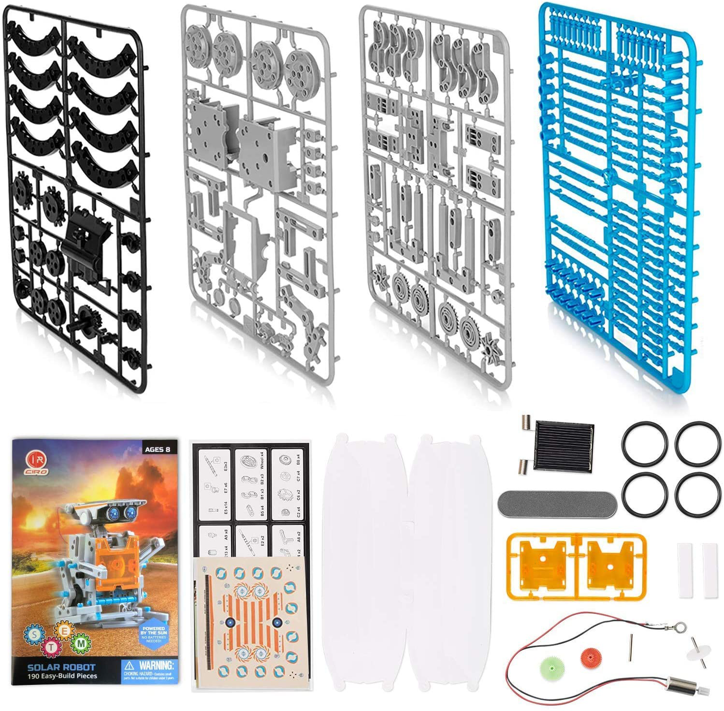 Skørter | CIRO 12-in-1 Solar Robot Toys, STEM educational activities for kids 8-12, 190 pieces building set