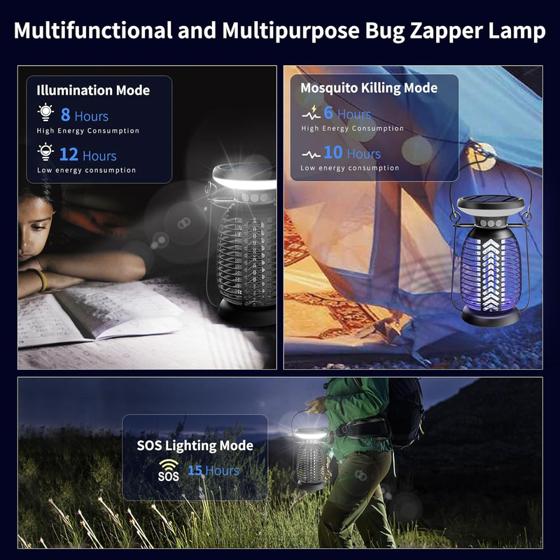 Skorter | Outdoor solar insect killer with LED light - 4000mAh - IP66 waterproof