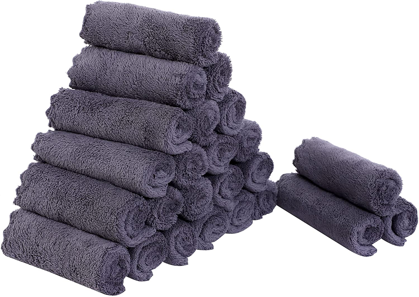 Skørter | Sunny zzzZZ 24 Pack Kitchen Dish Towels (Gray, 10 x 10 Inches) - Does Not Shed - No Odor Reusable Dish Towels, Premium Dish Cloths, Super Absorbent Coral Fleece Cleaning Cloths