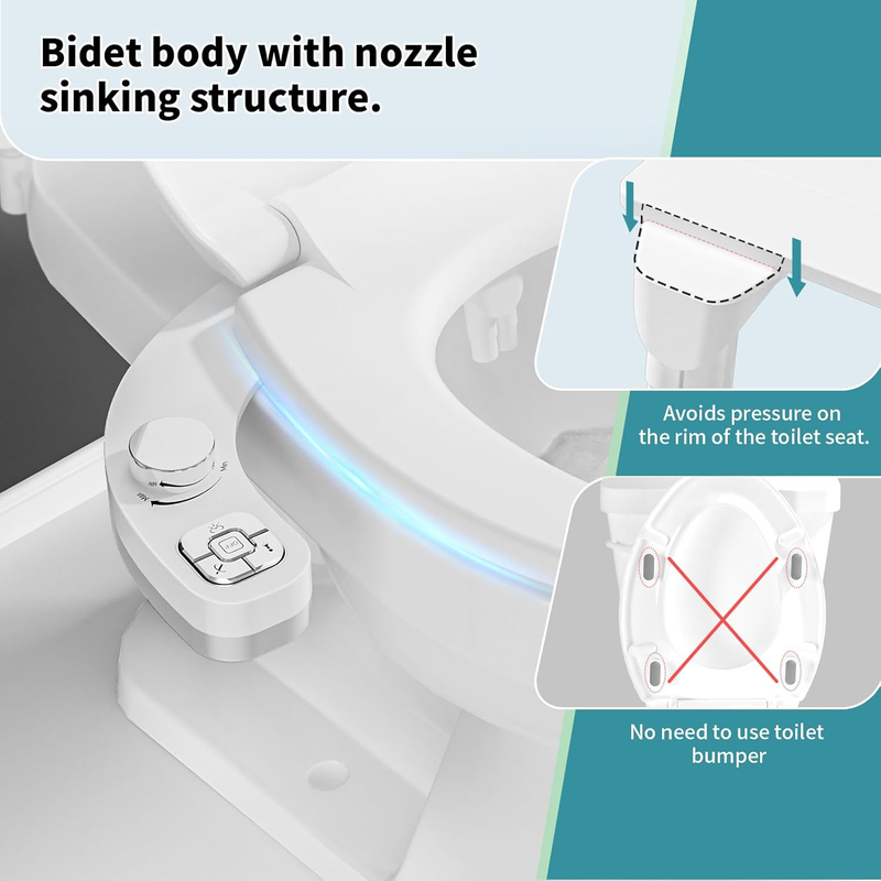 Skørter | Double nozzle bidet holder for toilet - Adjustable