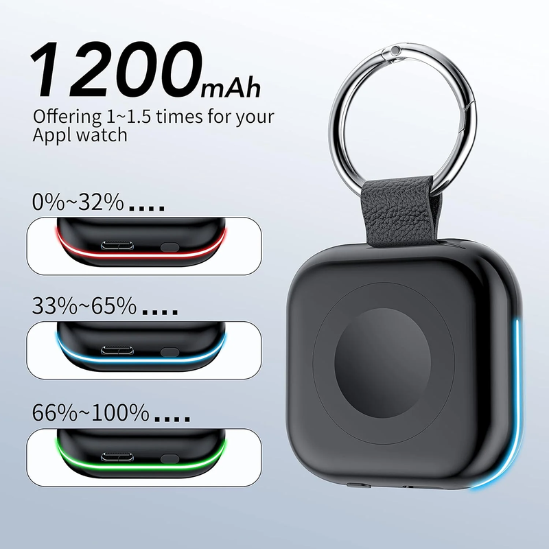 Skorter | 1200mAh Portable Charger for Apple Watch Wireless Magnetic Power Bank Keychain