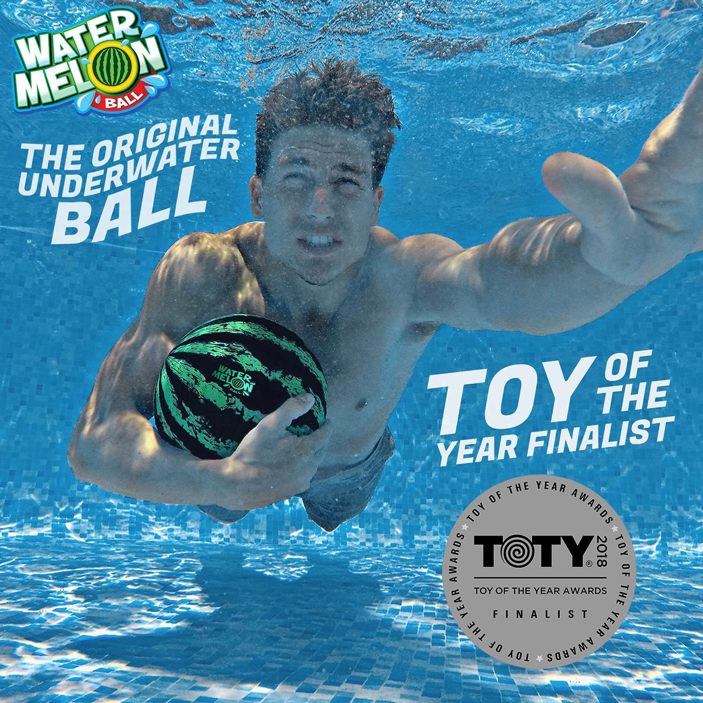 Skorter | Watermelon Ball Combo Pack | The ultimate swimming pool game | Pool ball for underwater passing, dribbling, diving, and pool games for teenagers, kids, or adults | 9" and 6.5" balls filled with water