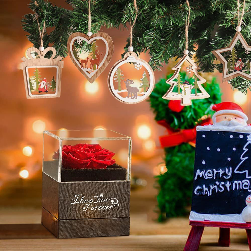 Skørter | EleShow Christmas Preserved Real Rose with I Love You Gifts for Her, Romantic Gifts for Wife Christmas, Anniversary Wedding Valentine's Day Girlfriend Gifts, Birthday Gifts for Women