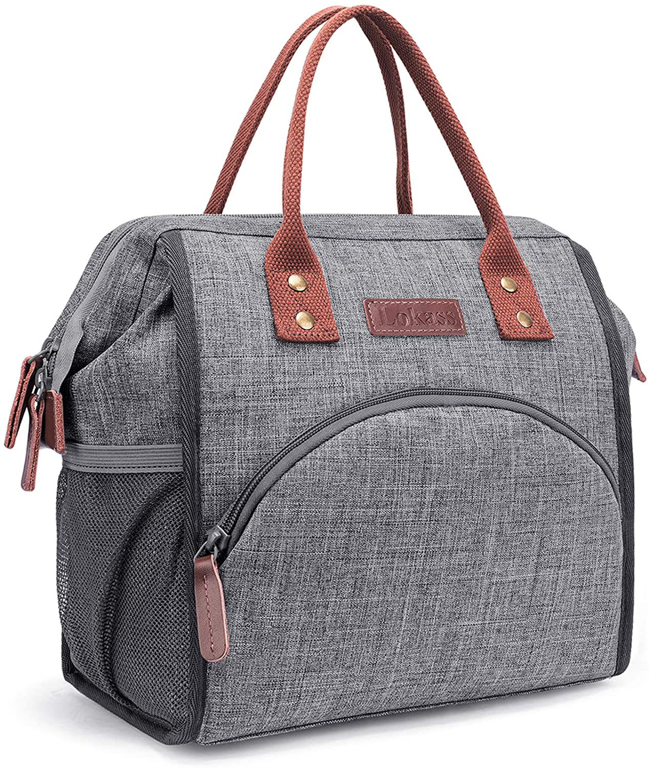 Skørter | LOKASS Leakproof Lunch Box for Women Insulated Lunch Cooler Bag Thermal Lunch Tote with Removable Shoulder Strap for Men Girls Adults Large Picnic Bag for Office Work College Outdoor, Gray