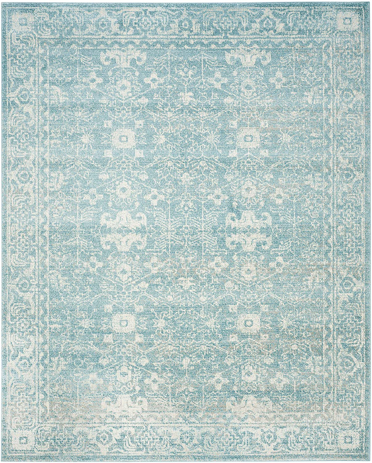 Skørter | Safavieh Evoke Collection EVK270S Shabby Chic Distressed Non-Shedding Stain Resistant Living Room Bedroom Area Rug, 3' x 3' Round, Gray / Ivory