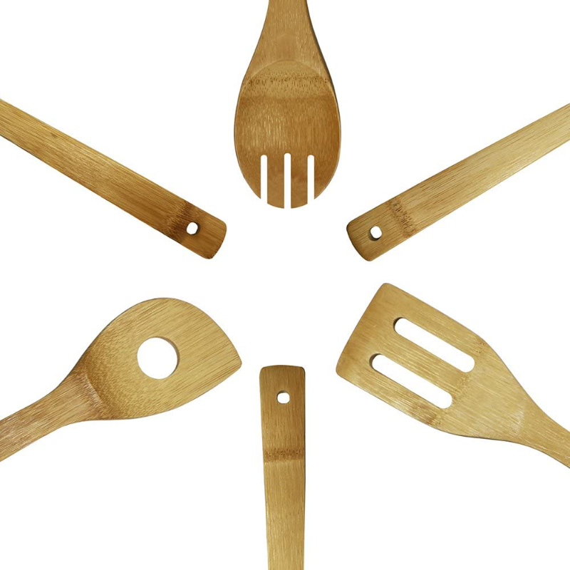 Skørter | 6 Pieces Oceanstar Bamboo Kitchen Tool Set With Hole For Hanging