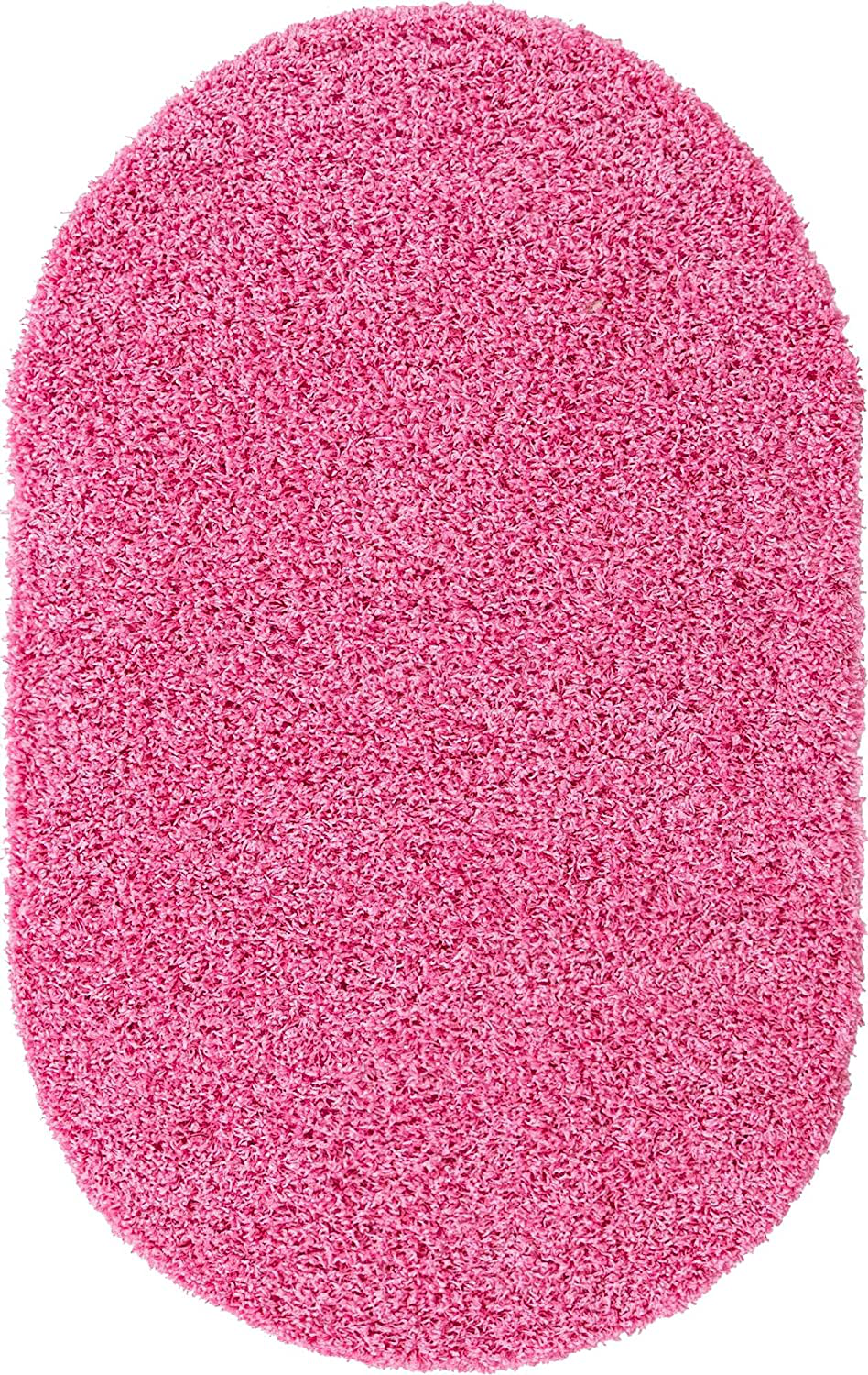 Skørter | Unique Loom Solo Solid Shag Collection Area Modern Plush Rug Luxurious & Soft, 3' 3" x 5' 3", Bubble Foam Pink