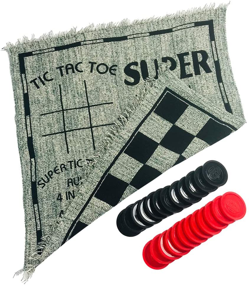 Skørter | Yuanhe 3 in 1 Gigantic Chess Set and Stikktak Game with Reversible Mat - Indoor and Outdoor Board Game for Families
