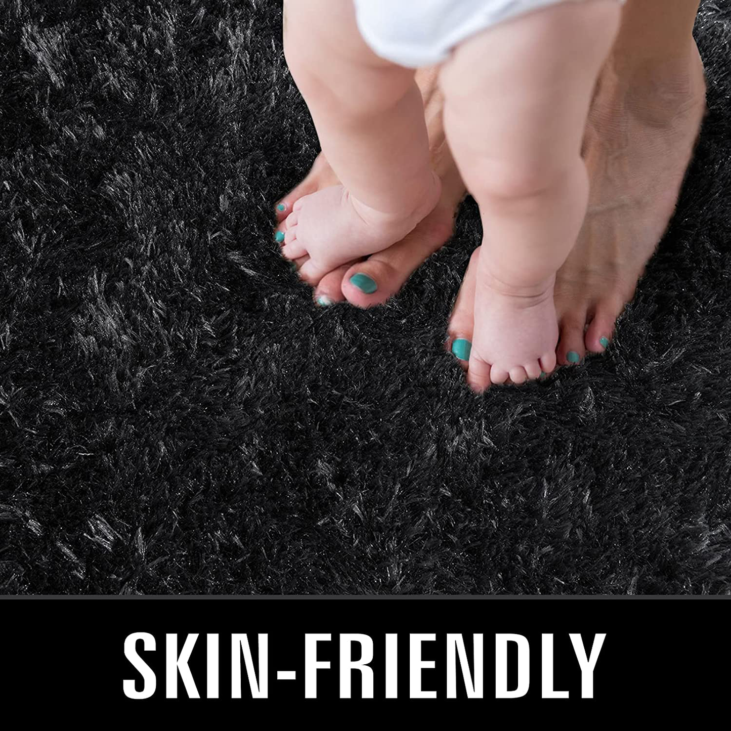 Skørter | TWINNIS Super Soft Shaggy Rugs, Fluffy Rugs, 4x5.9 Feet, Indoor Modern Plush Area Rugs for Living Room Bedroom Children's Room Nursery Home Decor, Upgraded Anti-Slip Durable Rectangular Fuzzy Rug, Indigo