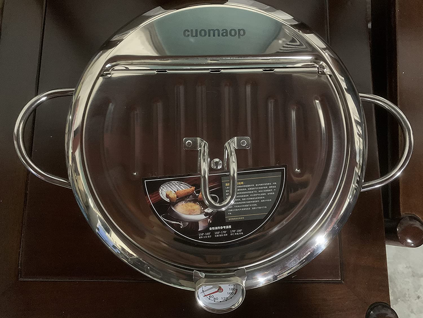 Skørter | cuomaop, deep fryer pot, 304 stainless steel with temperature control and lid Japanese style tempura fryer Uncoated fryer diameter: 9.4"