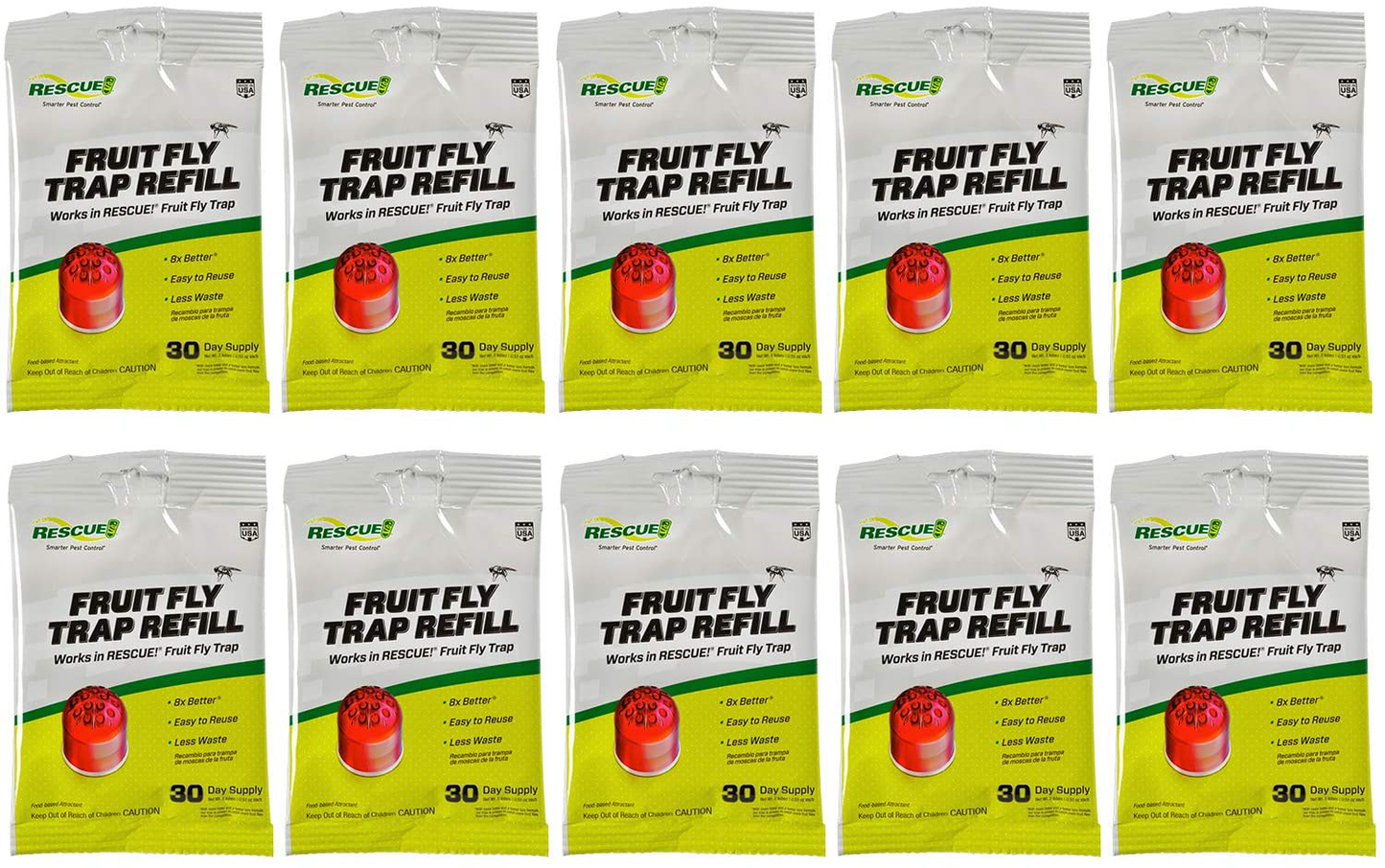 Skørter | RESCUE! Fruit Fly Trap Attractant Refill – 30 Days Supply – 10 Pack