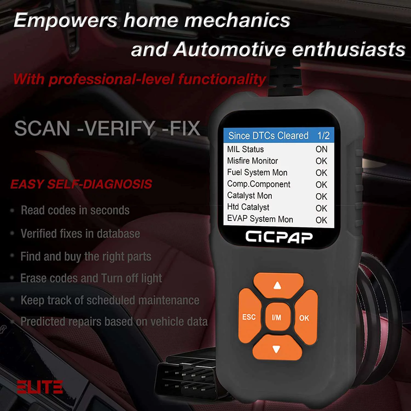 Skørter | OBD2 Scanner Error Code Reader, Engine Fault Car Diagnostic Tool for Rapid Error Code Detection