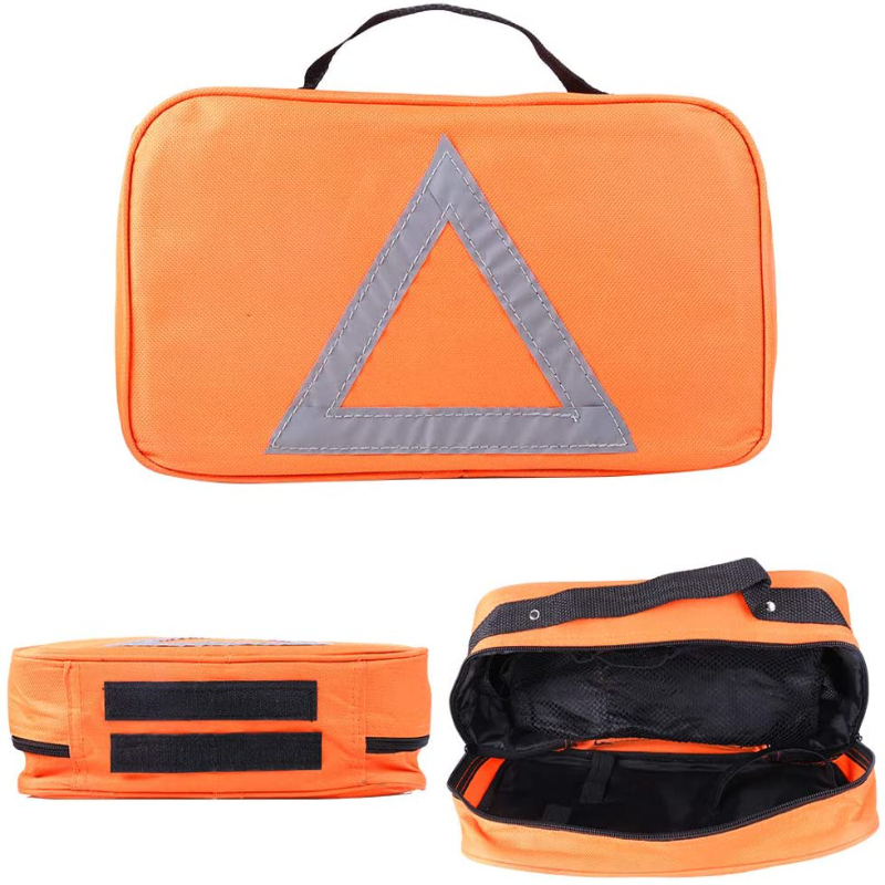 Skorter | Emergency Roadside Assistance Safety Kit - First Aid Kit, Jumper Cables, LED Warning Light, Work Gloves, Tools and More