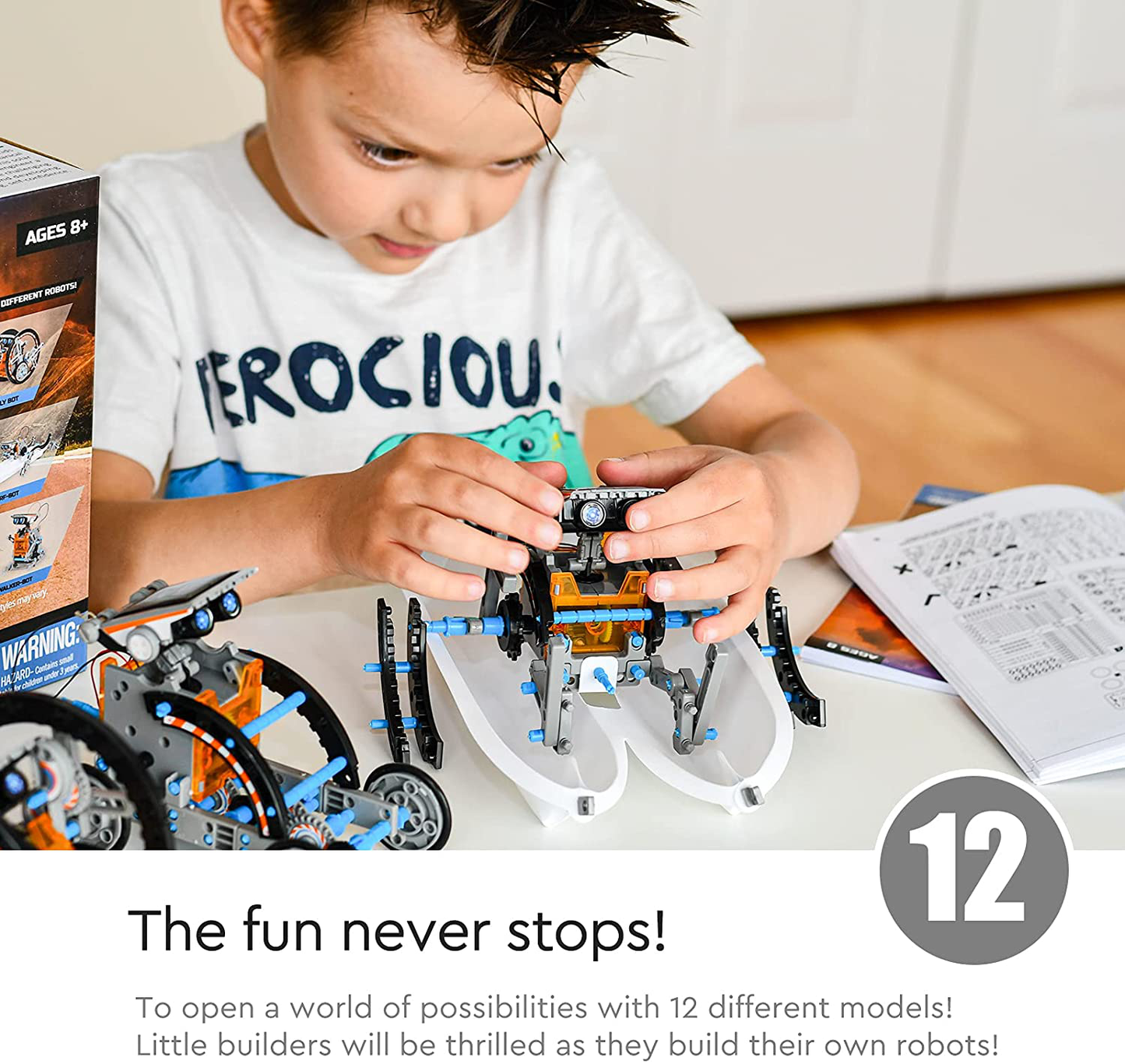 Skørter | CIRO 12-in-1 Solar Robot Toys, STEM educational activities for kids 8-12, 190 pieces building set