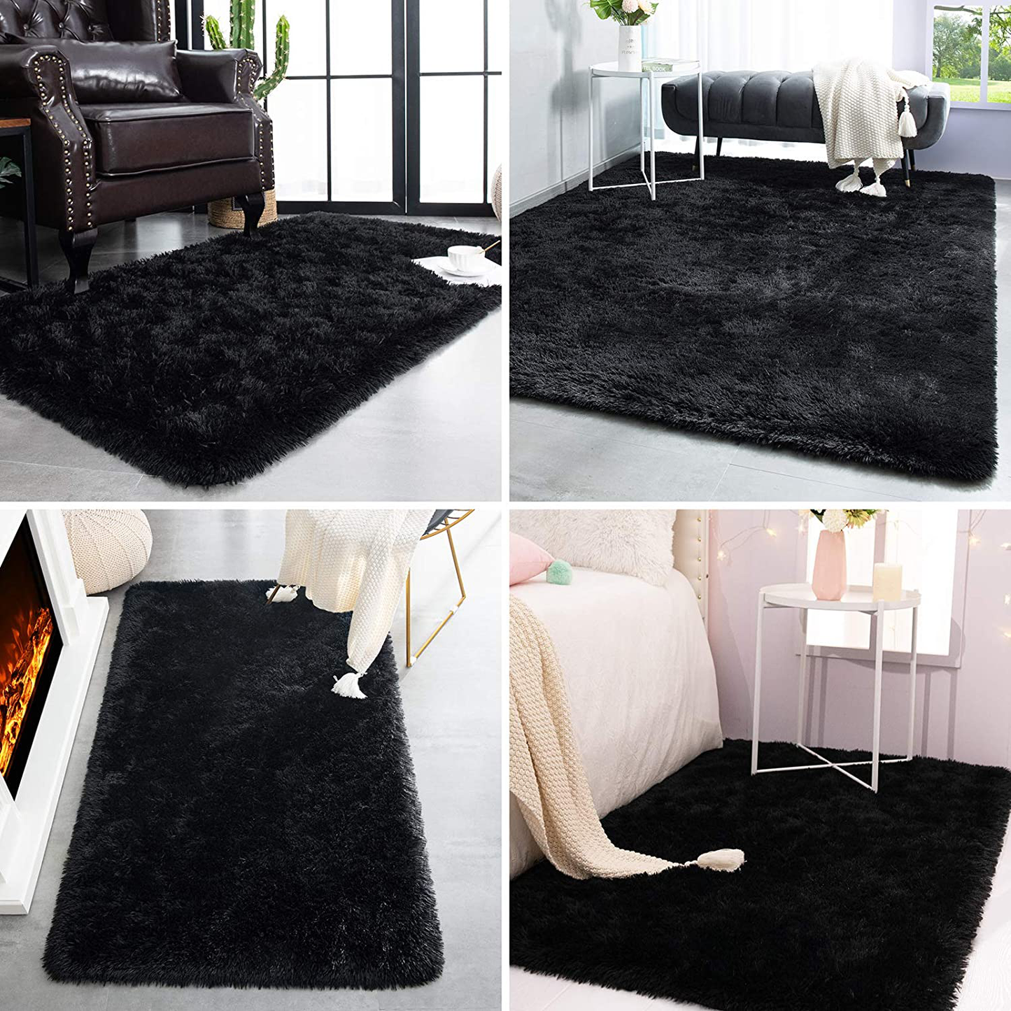 Skørter | TWINNIS Super Soft Shaggy Rugs, Fluffy Rugs, 4x5.9 Feet, Indoor Modern Plush Area Rugs for Living Room Bedroom Children's Room Nursery Home Decor, Upgraded Anti-Slip Durable Rectangular Fuzzy Rug, Indigo