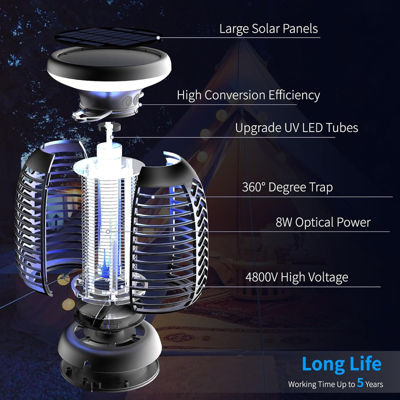 Skorter | Outdoor solar insect killer with LED light - 4000mAh - IP66 waterproof