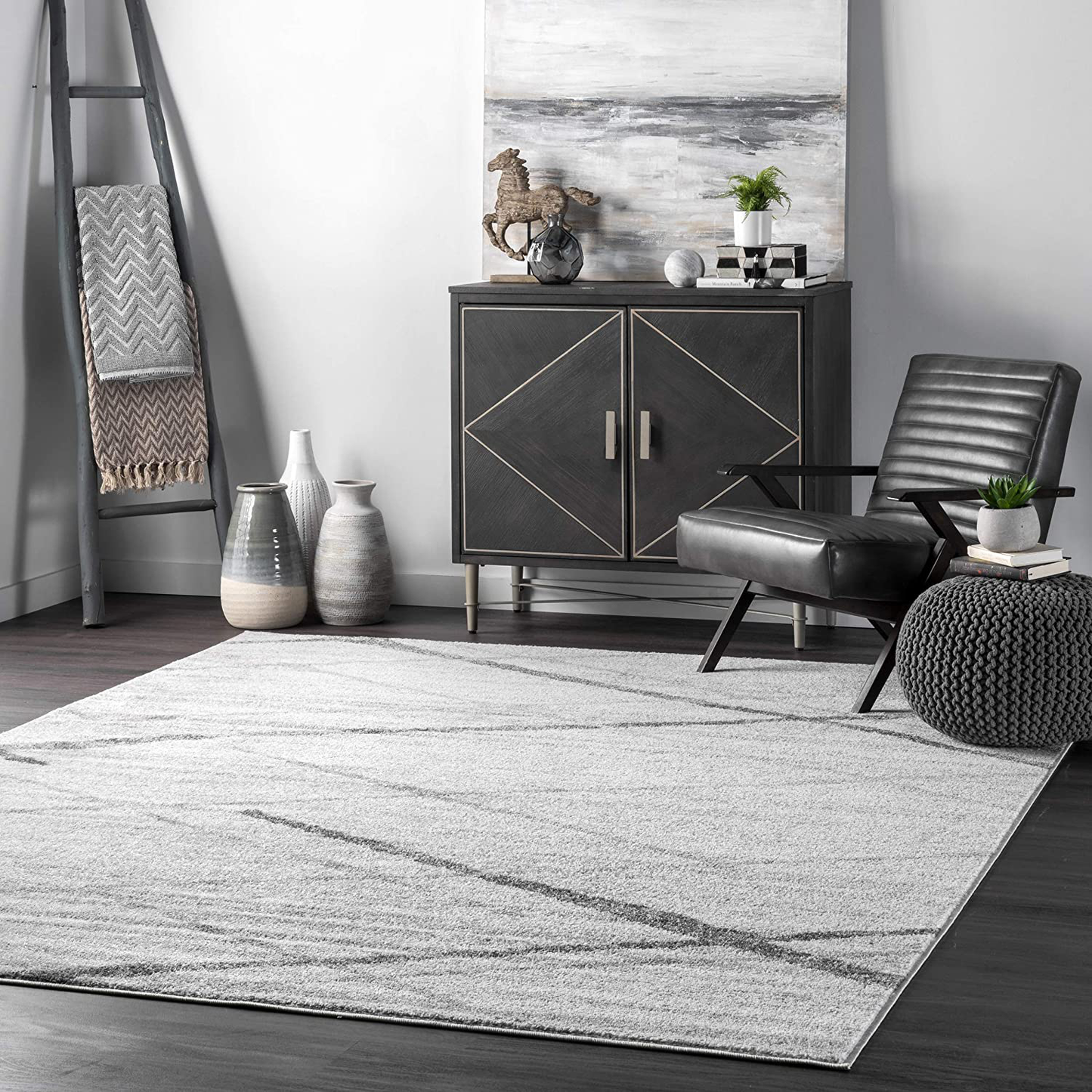 Skørter | nuLOOM Thigpen Modern Rug, 4' Square, Gray
