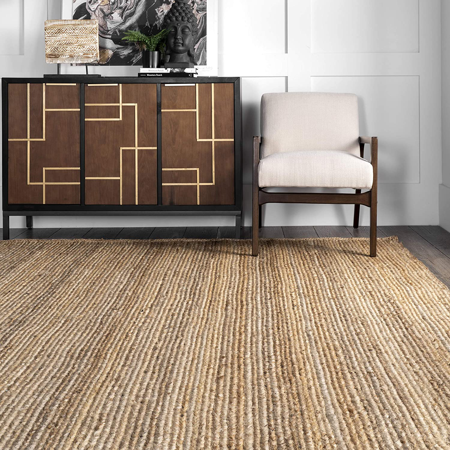 Skørter | nuLOOM Rigo Handwoven Kitchen Jute Accent Rug, 2' 3" x 4', Natural