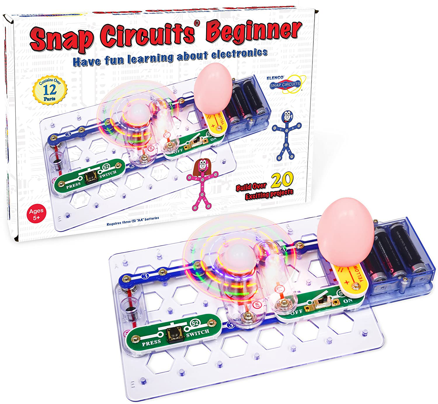 Skørter | Snap Circuits Beginner, Electronics Exploration Set, STEM Set For Age Group 5-9 (SCB-20)
