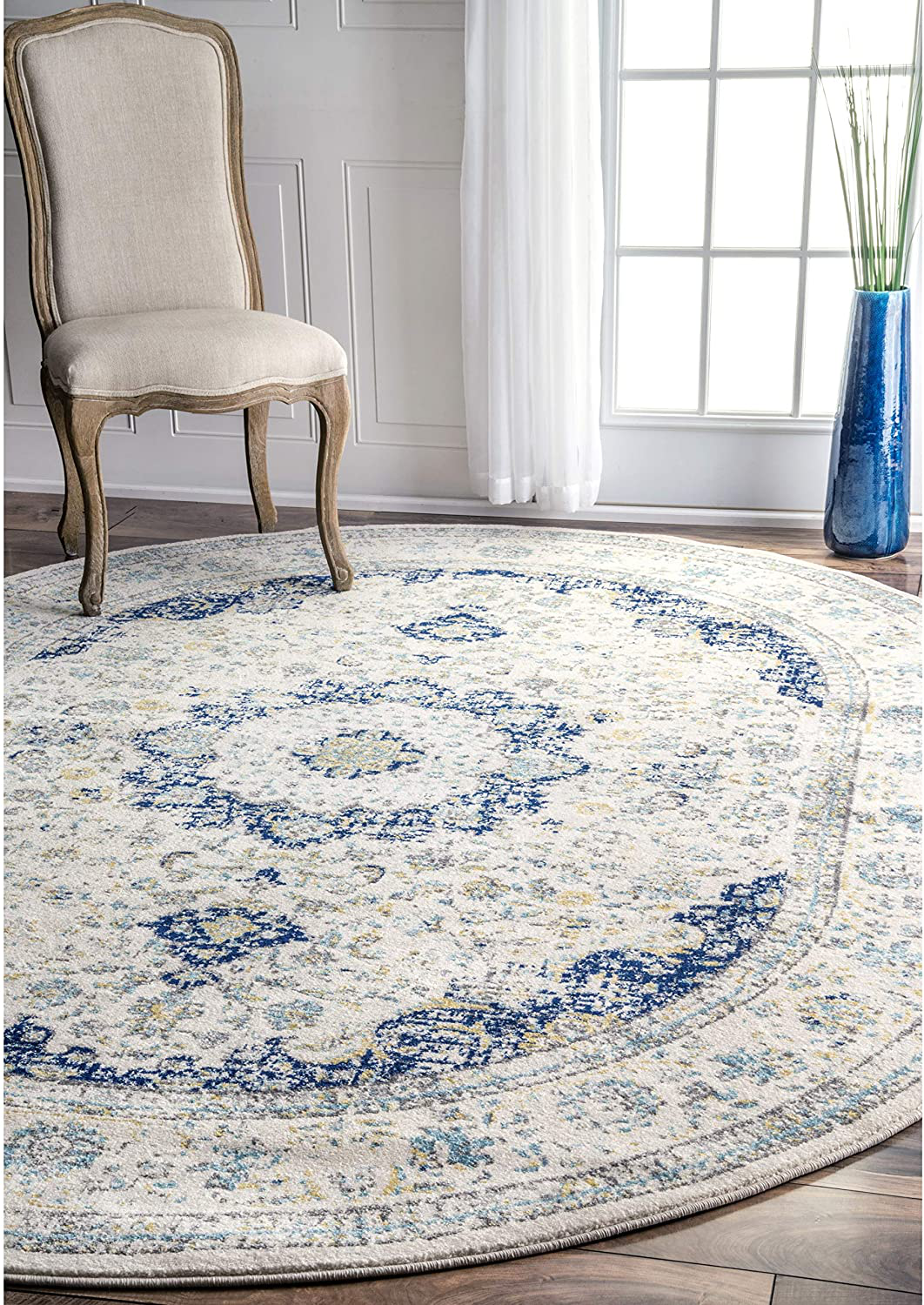 Skørter | nuLOOM Paisley Verona Vintage Persian Rug, 3' x 5' Oval, Blue
