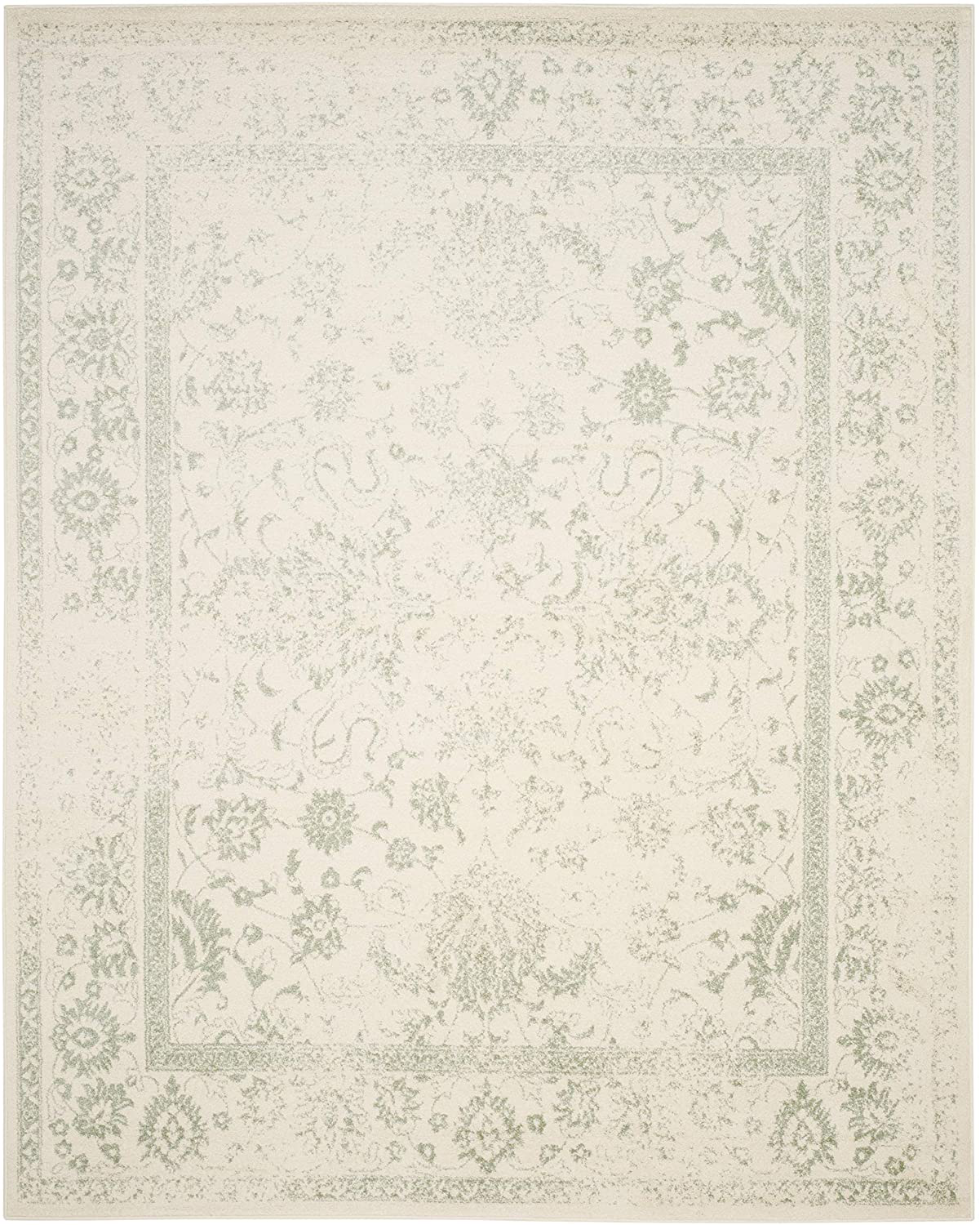 Skørter | Safavieh Adirondack Collection ADR109C Oriental Distressed Non-Skid Stain Resistance Living Room Bedroom Area Rug, 3' x 5', Ivory / Silver