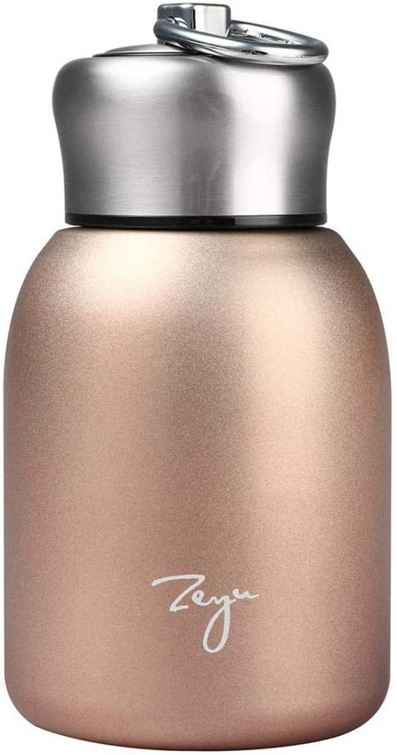 Skorter | Mini 9 oz Stainless Steel Water Bottle, 280ML Vacuum Insulated Water Bottle Leak Proof Sport Tumbler Cup Hot and Cold Water Bottle (Silver)