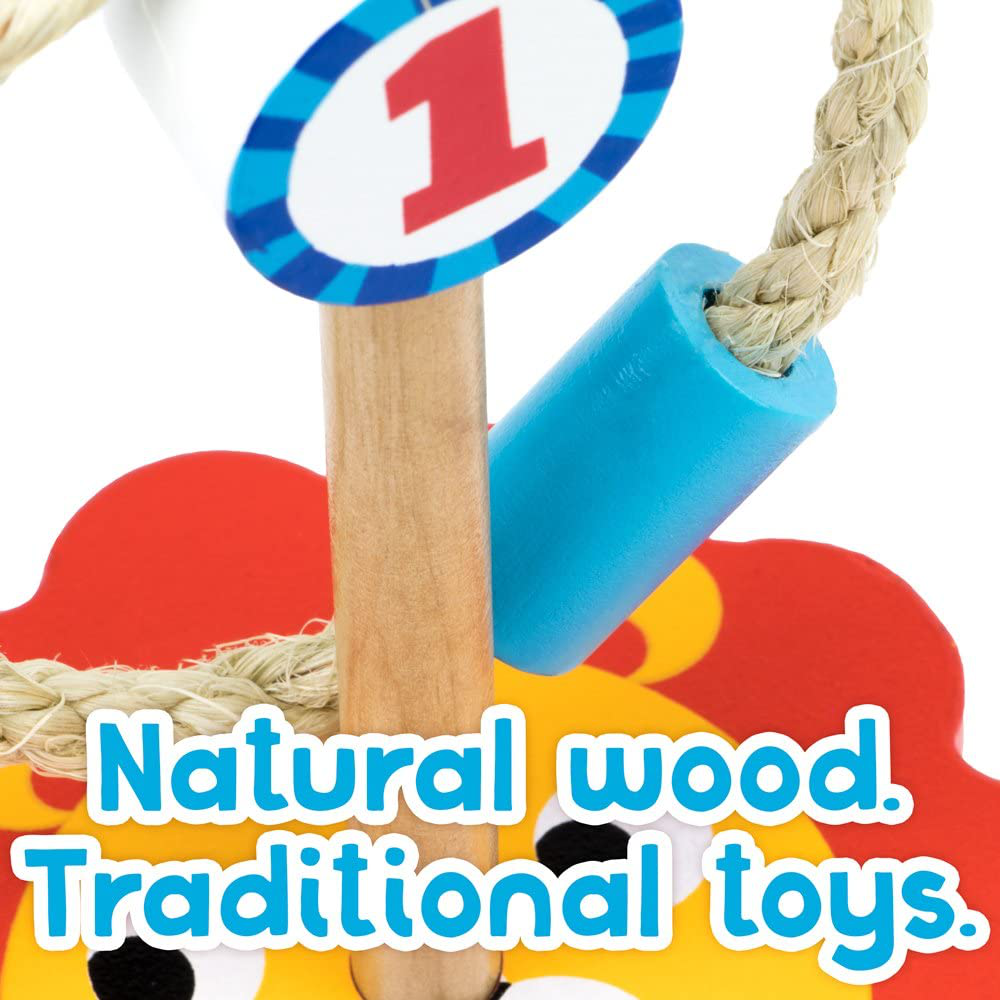 Skørter | Fantasy Generation Jungle Ring Toss Game, Indoor/Outdoor Family Fun with 4 Wooden Animal Targets