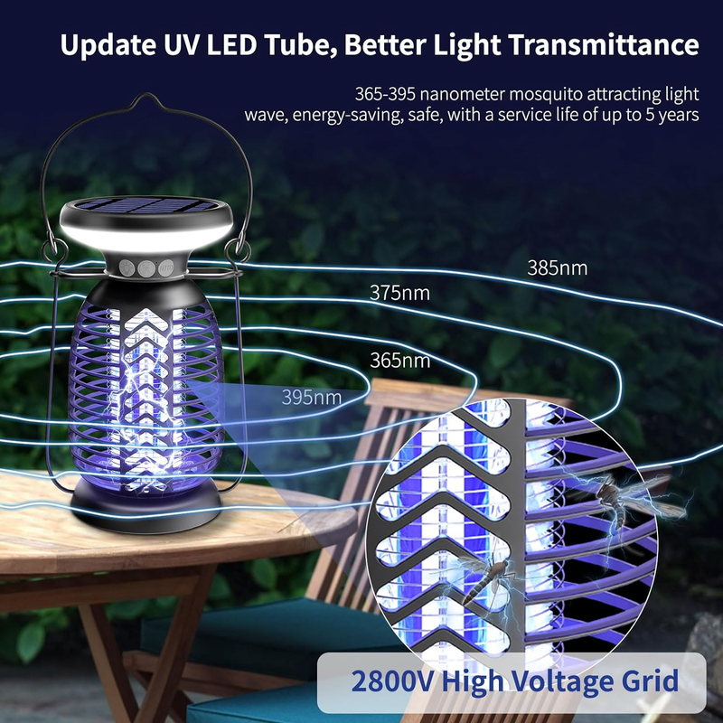 Skorter | Outdoor solar insect killer with LED light - 4000mAh - IP66 waterproof