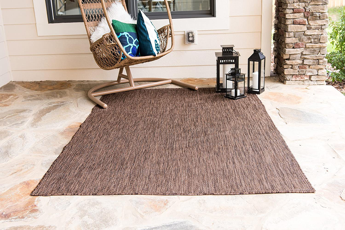 Skørter | Unique Loom Solid Collection Casual Transitional Indoor and Outdoor Flatweave Runner Rug, 2' x 6', Dark Blue/Light Blue