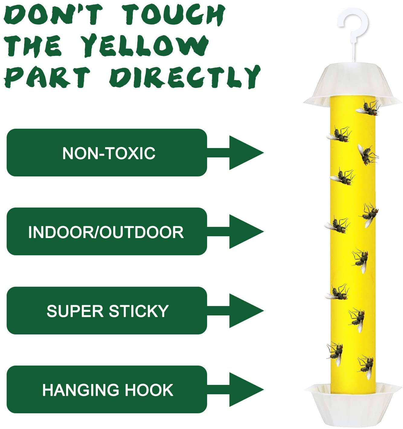Skørter | Gideal Fly Stick 6-Pack Fly Catching Stick, Hanging Fly Traps Sticky, Flying Insect Trap with Hanging Hook, Indoor / Outdoor Fly Catchers