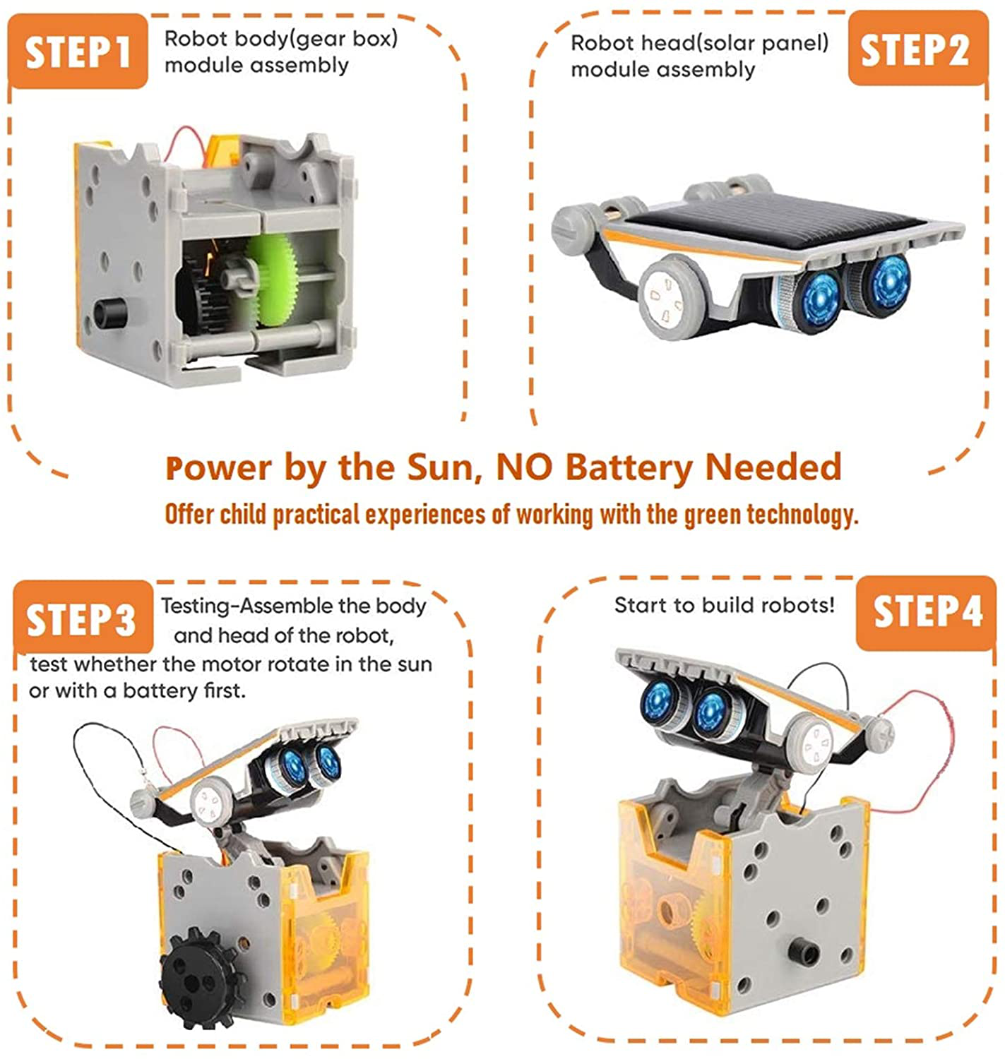 Skørter | CIRO 12-in-1 Solar Robot Toys, STEM educational activities for kids 8-12, 190 pieces building set