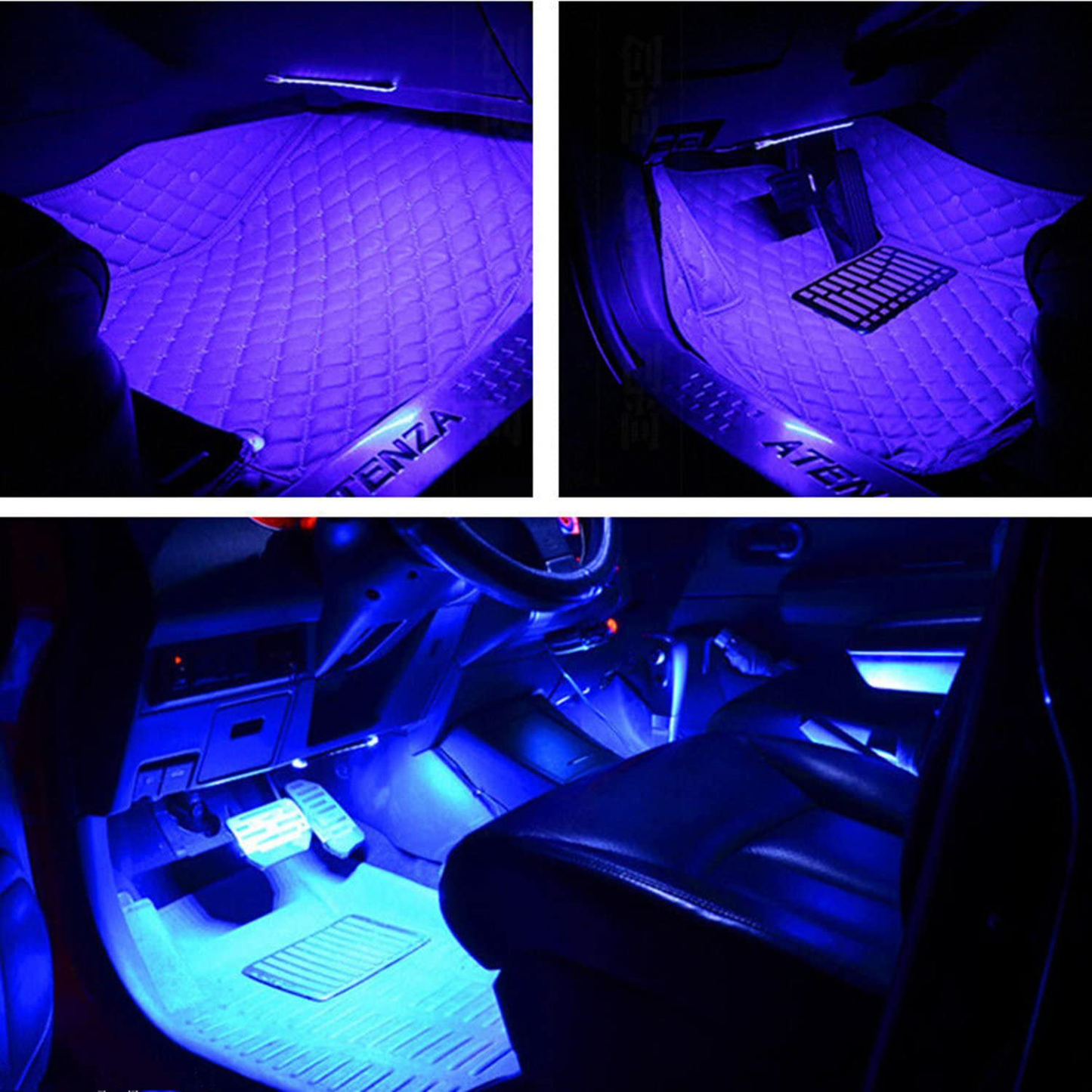 Skørter | RGB Interior car lamps, 2-in-1 Design 4pcs 48 LED App Control, Remote Control, Music Mode, DIY Mode, Scene Mode, DC 12V