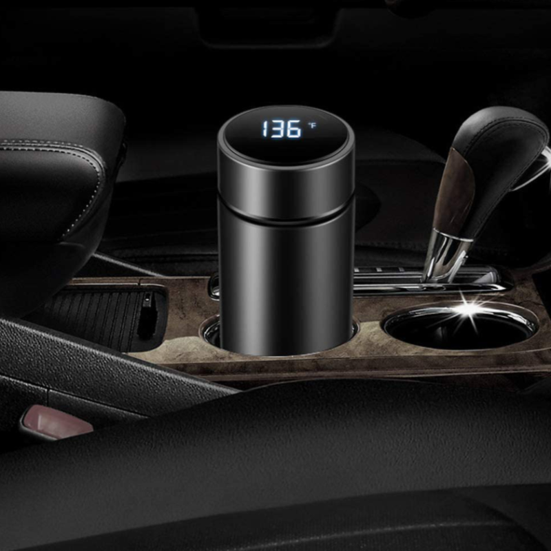 Skørter | Travel coffee cup in stainless steel with LED temperature display