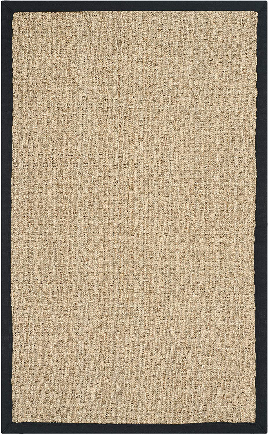 Skørter | Safavieh Natural Fiber Collection NF114R Border Basketweave Seagrass Area Rug, 3' x 5', Teal