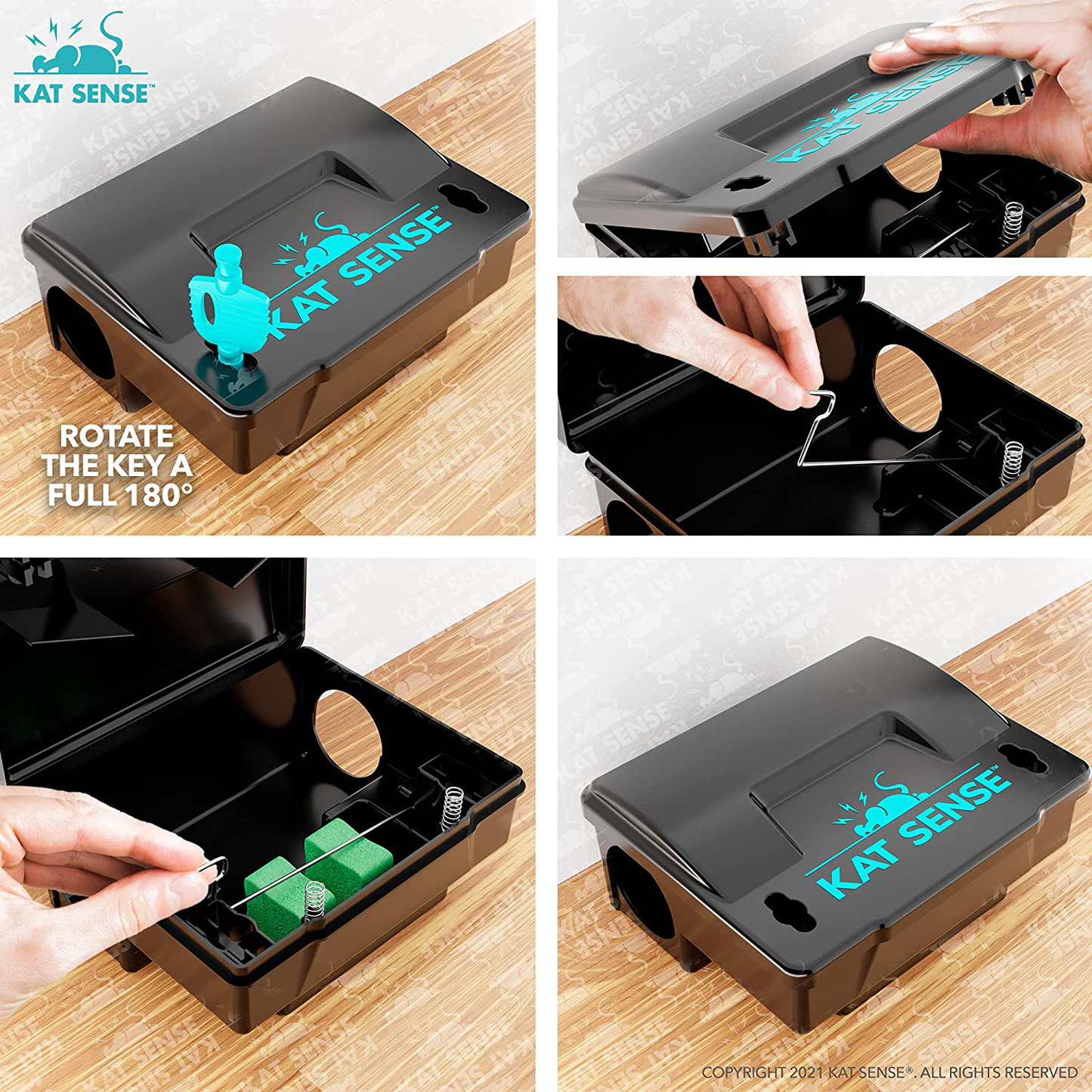 Skørter | Cat Sense Rat Bait Station Traps, Reusable Humane Rat Box Against Mice Chipmunks And Egersneller That Work, Smart Tamper-Proof Burhouse to Secure Bait Block and Pellets, Mouse Bait Station Outdoor