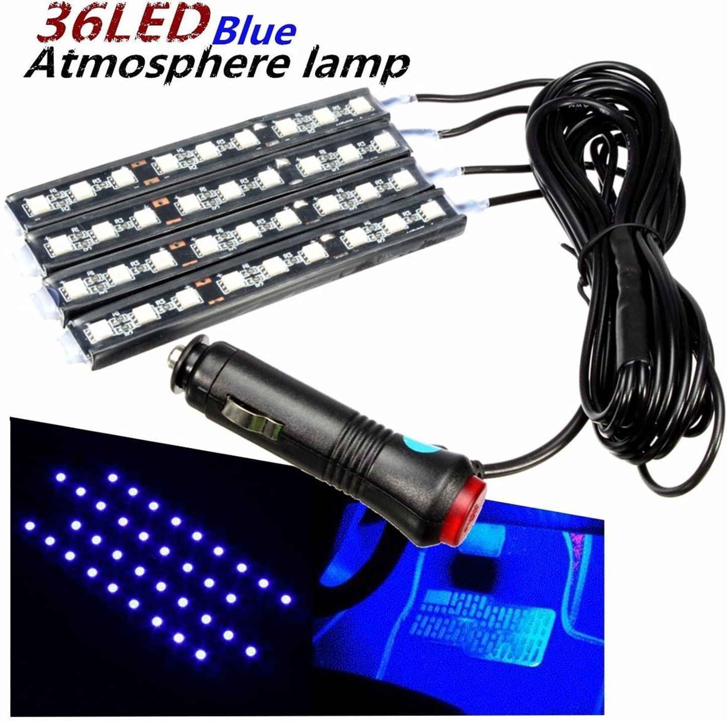 Skørter | RGB Interior car lamps, 2-in-1 Design 4pcs 48 LED App Control, Remote Control, Music Mode, DIY Mode, Scene Mode, DC 12V