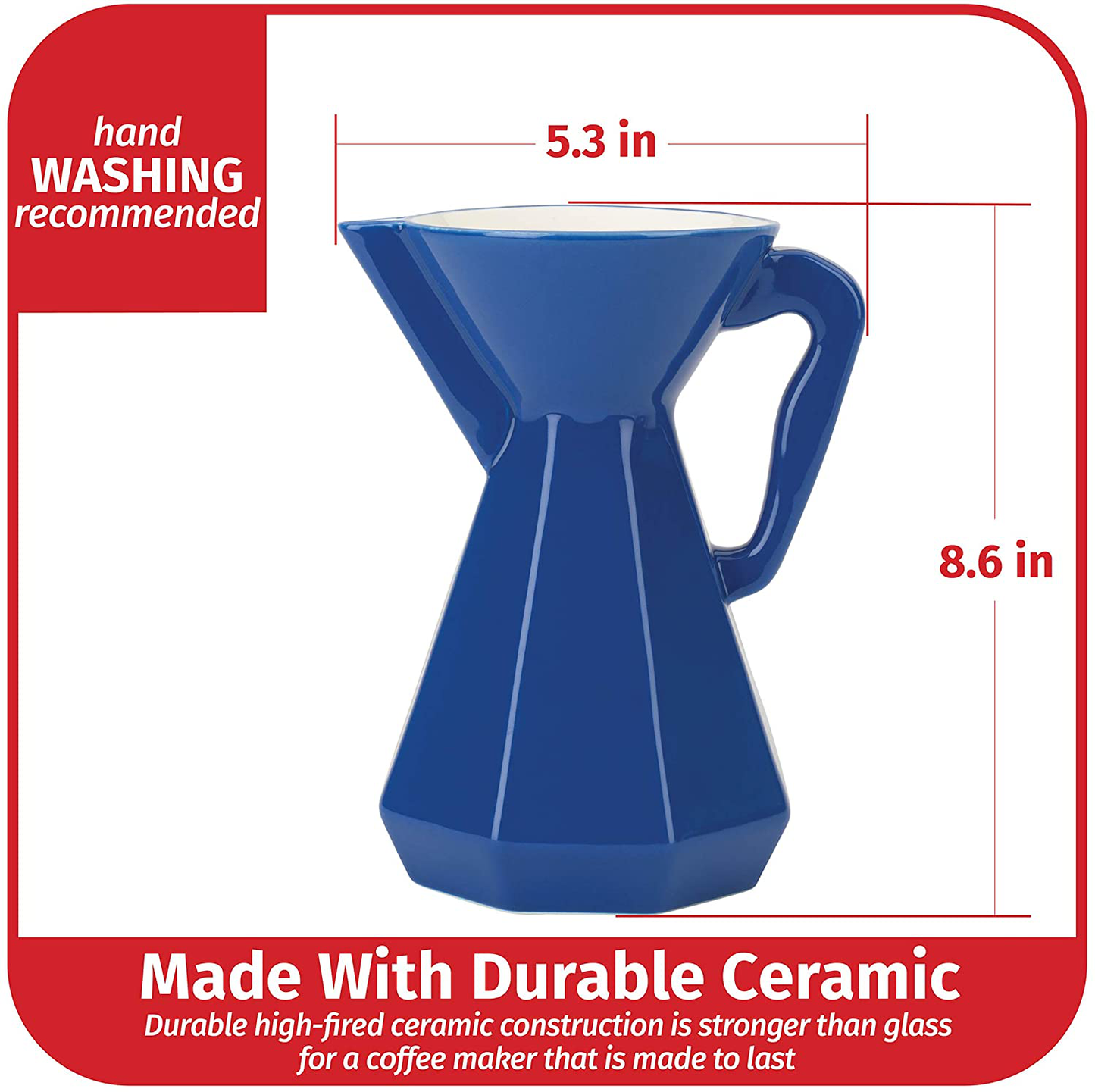 Skørter | Goodcook Koffe 6-Cup Ceramic Pour Over Coffee Brewer with #4 Paper Filters