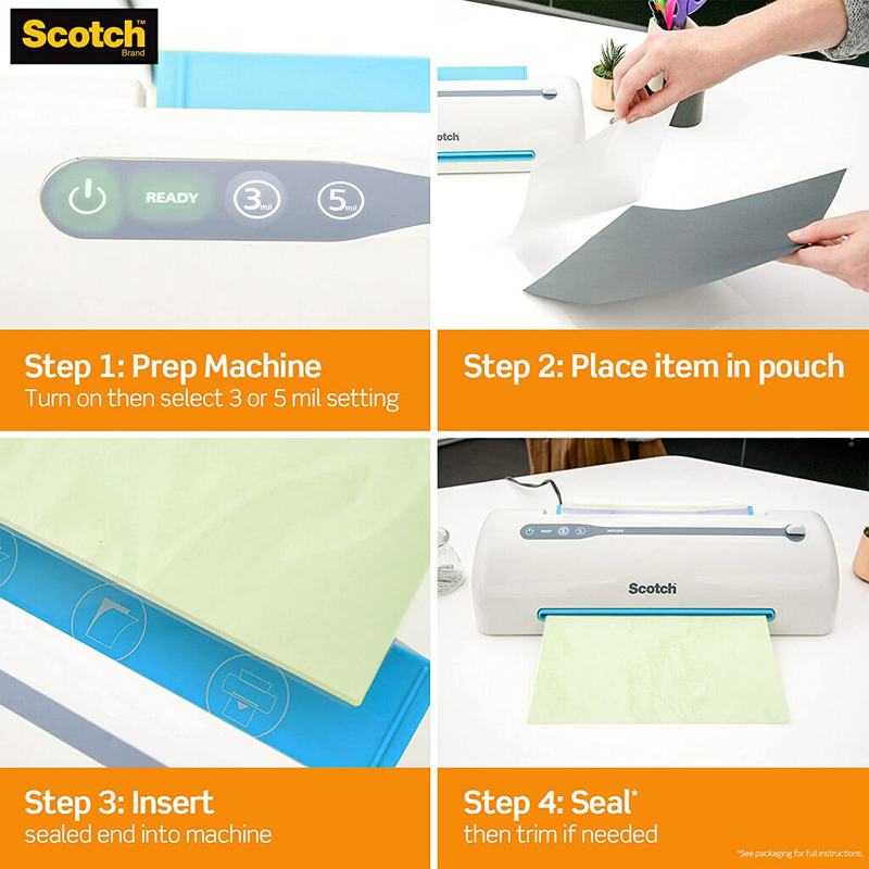 Skorter | 100 Pack Scotch Thermal Laminating Pouches, 8.9 X 11.4 Inches, Letter Size Sheets
