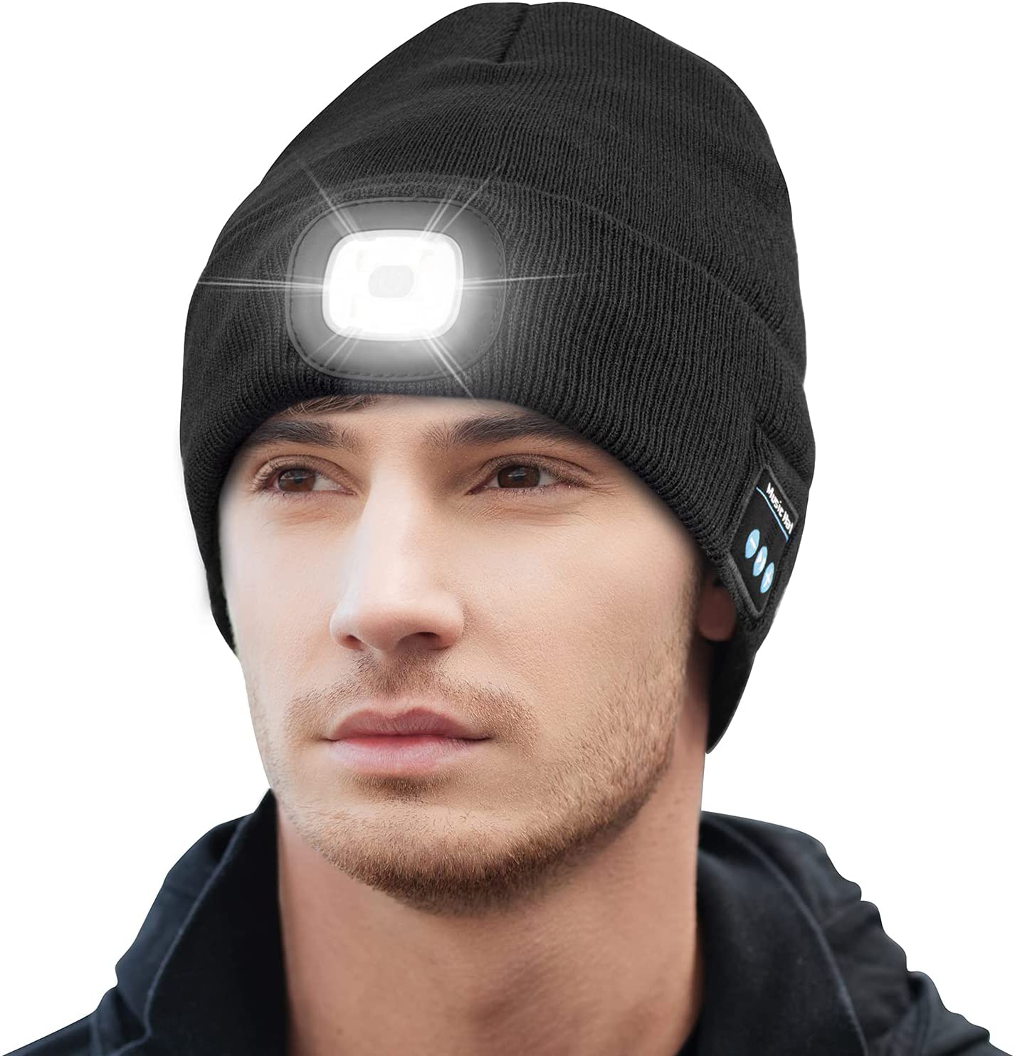 Skørter | Keains Unisex Bluetooth Beanie hat with light, upgraded musical knitted hat with headphones and built-in stereo speakers & microphone, LED hat for running and hiking, Christmas gift for men women dad