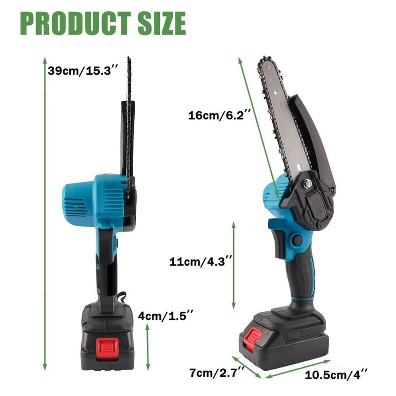 Skørter | Electric Chainsaw Cordless Chainsaw with 2 Large Batteries, Garden Tool for Wood Cutting Tree Pruning