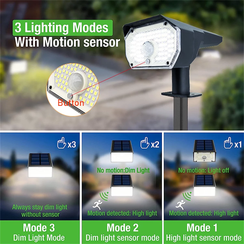 Skørter | 2-pack solar spotlights - Outdoor motion sensor, 800LM 6500K solar powered landscape spotlights - Automatic on/off