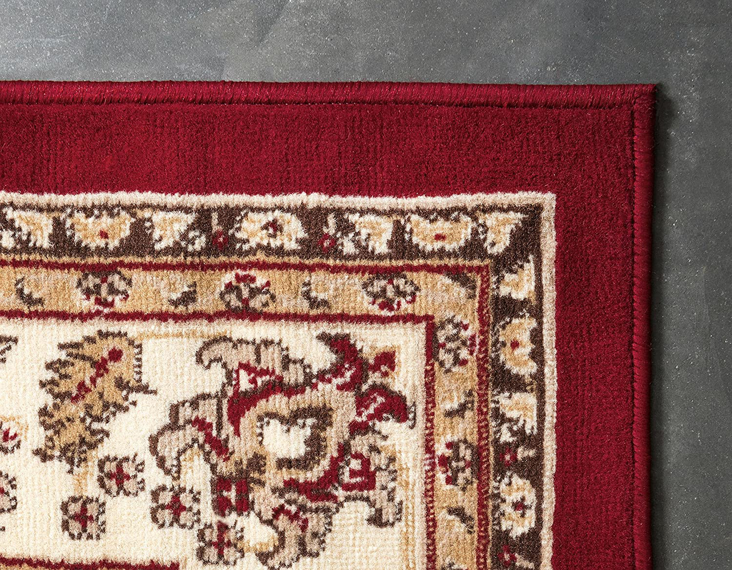 Skørter | Unique Loom Kashan Traditional Floral Rug, 4 Feet, Gray/Ivory