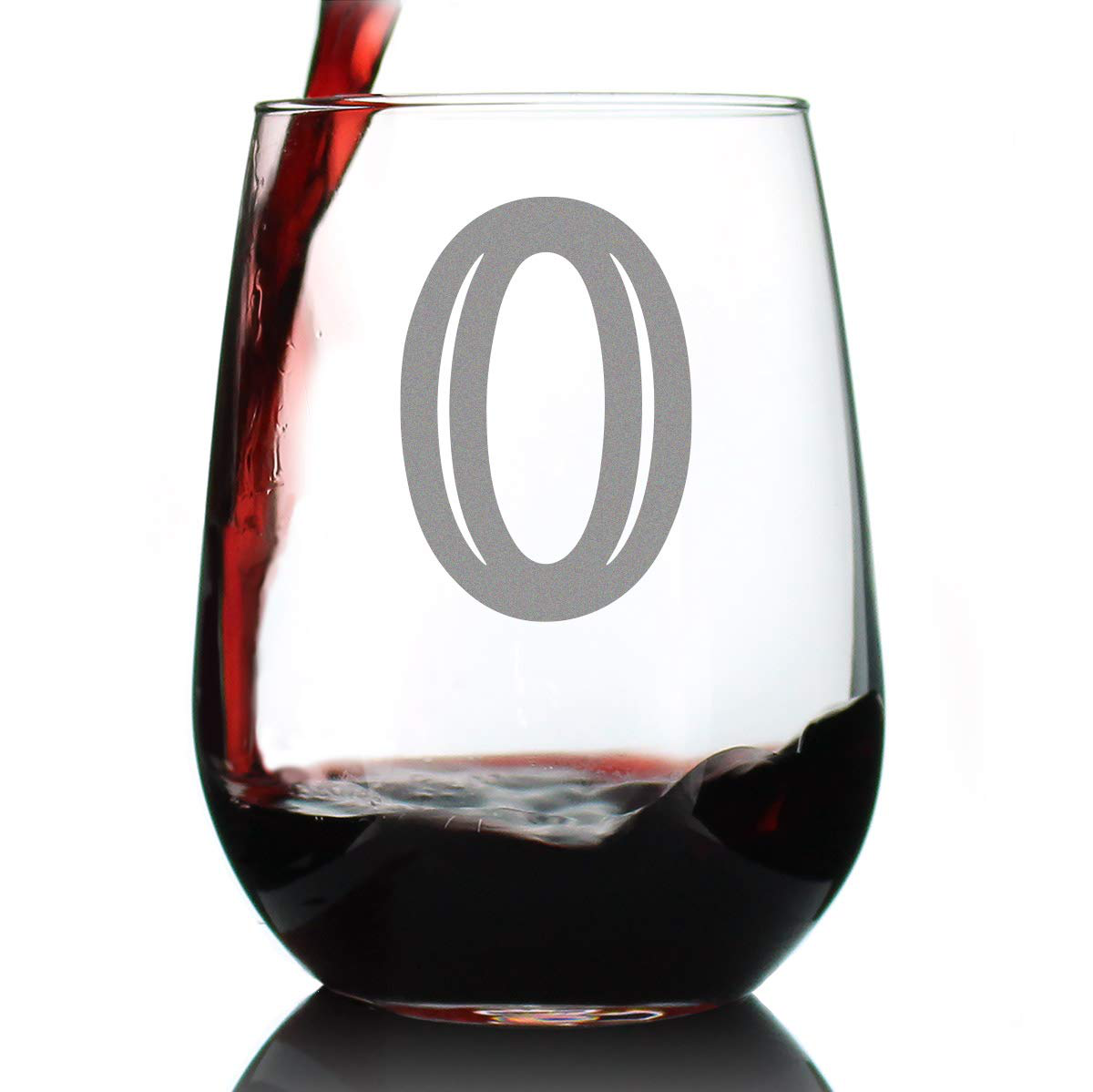 Skorter | Monogram Fet capital letter M - Without stem wine glass - Personalized gifts for women and men - Large engraved glass