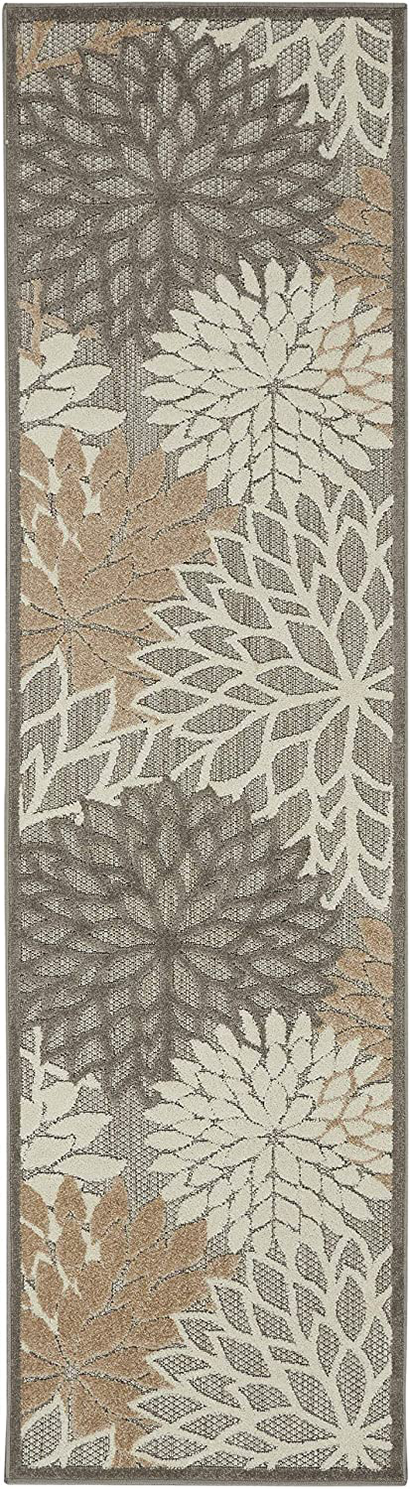 Skørter | Nourison Aloha Indoor/Outdoor Floral Natural 2'3" x 12' Area Rug, (12' Runner)