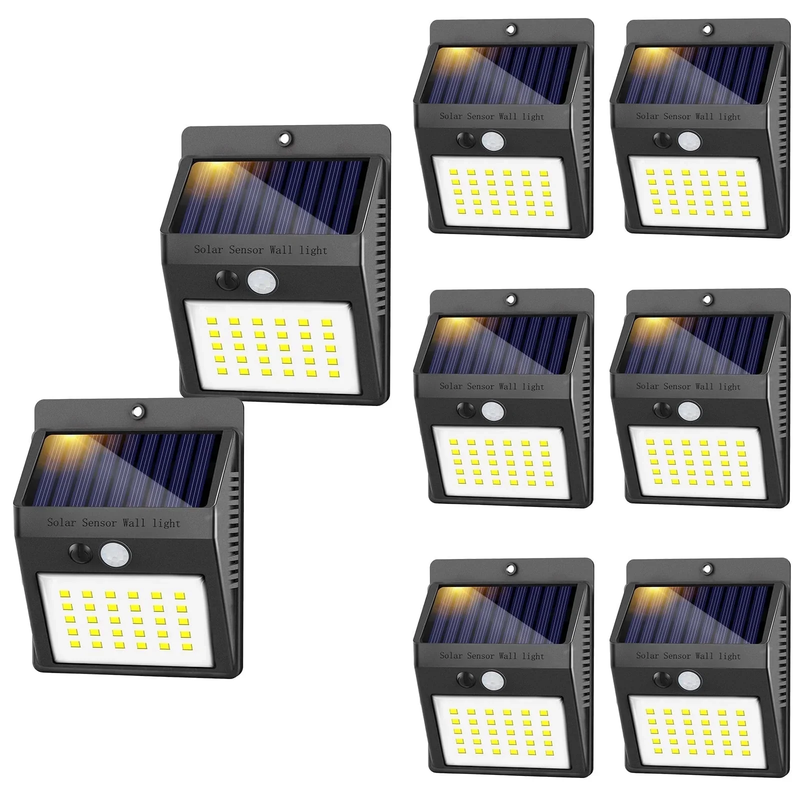 Skørter | 6-Pack Solar Motion Sensor Outdoor Light, Waterproof Wireless Security Lighting