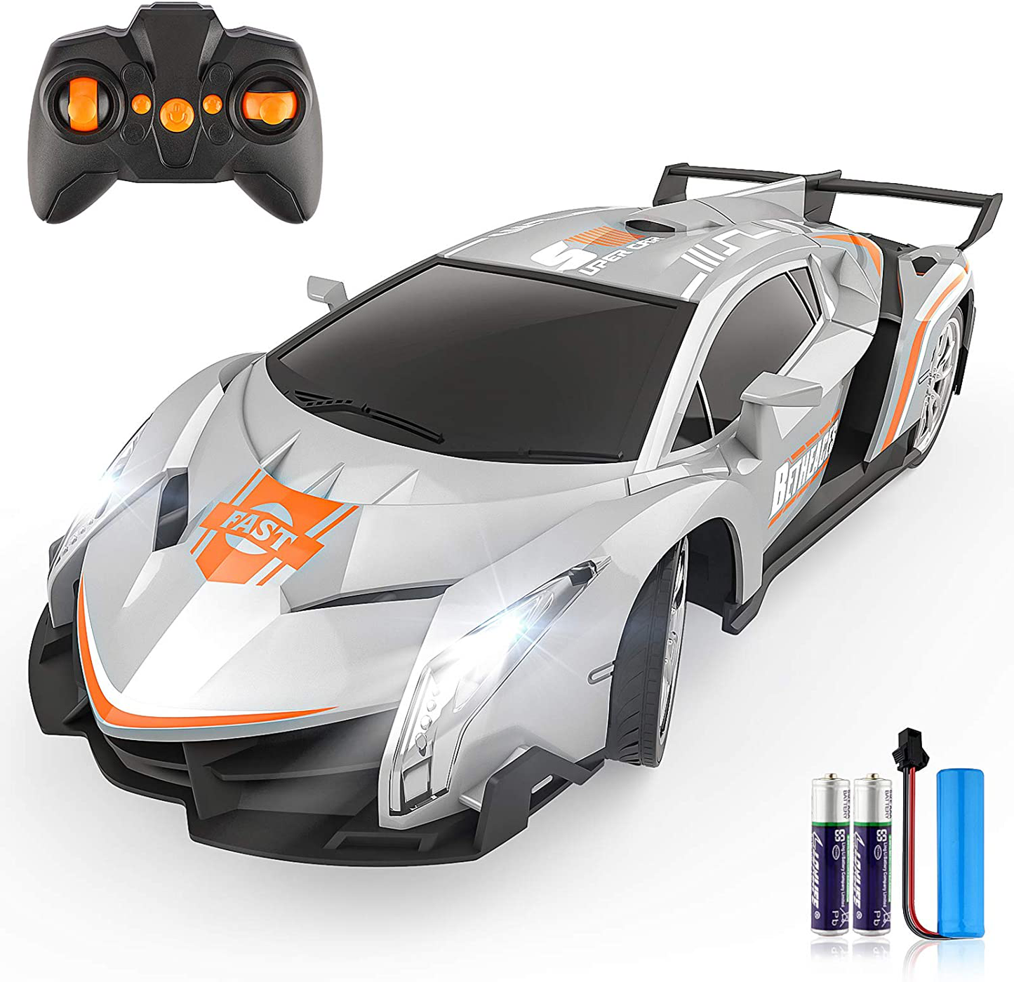 Skørter | Growsland Remote Control Car RC Cars Christmas Gifts Toys for Children 1/18 Electric Sports Racing Hobby Rc Crawler Toy Car Model Vehicle for Boys Girls Adults Included Rechargeable Batteries (Silver)