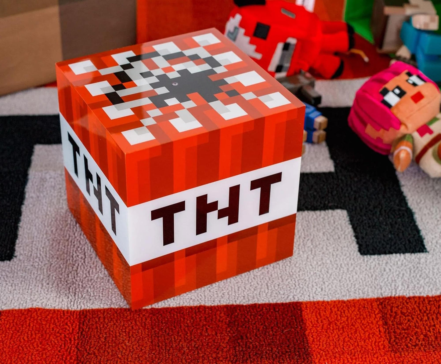Skorter | Minecraft Tnt Block 6" Usb Led Night Light - Fun & Safe Mood Light For Children & Adults