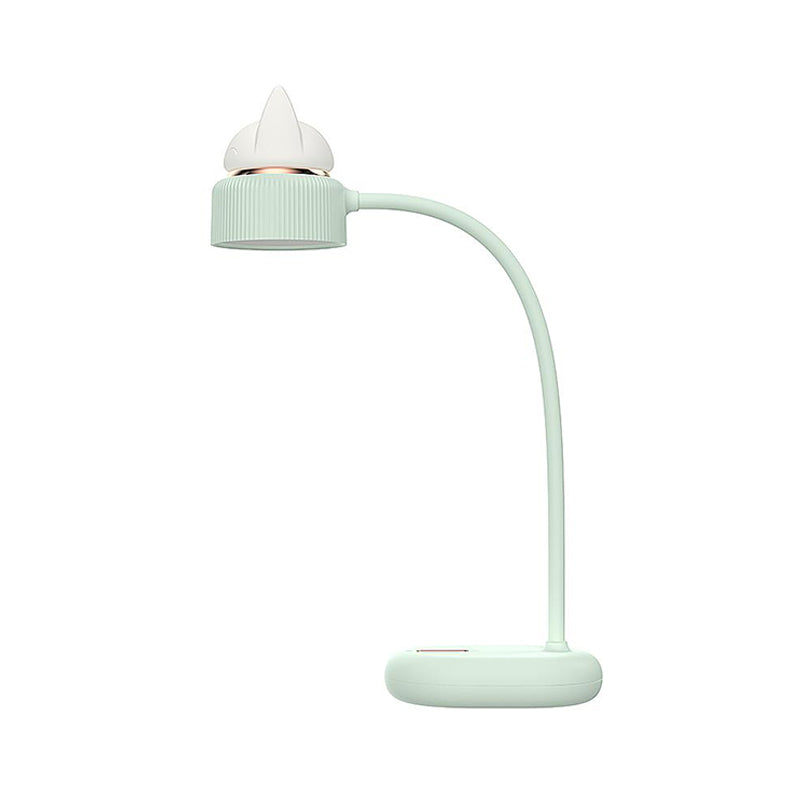 Skorter | White/Pink/Green Cat Rotating Table Lamp - USB Rechargeable LED Night Light for Kids