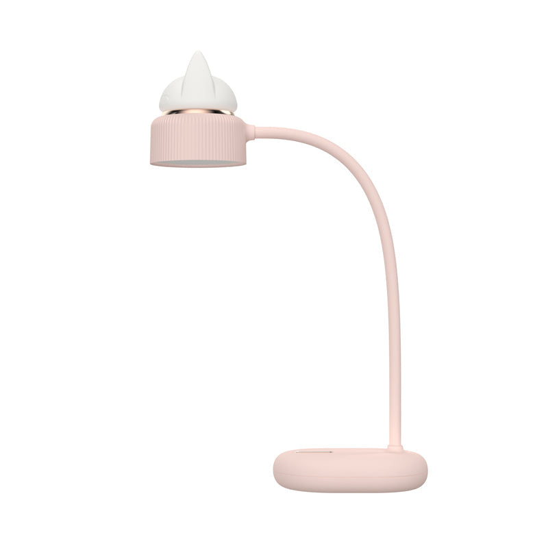 Skorter | White/Pink/Green Cat Rotating Table Lamp - USB Rechargeable LED Night Light for Kids