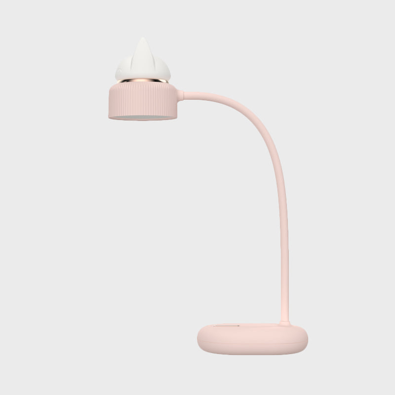 Skorter | White/Pink/Green Cat Rotating Table Lamp - USB Rechargeable LED Night Light for Kids